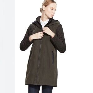 MK Women's Quilted Sleeve Hooded Jacket